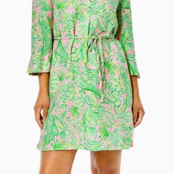 Lily Pulitzer Pink and Green Pilar Tunic Dress Size Small - Picture 3 of 7